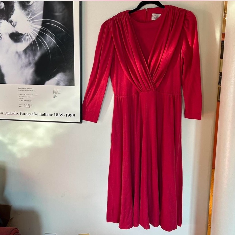 Petite Focus red eighties maxi dress